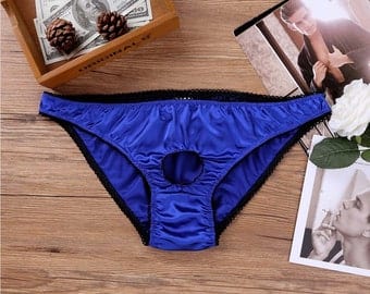 Latex Porn Underwear Womens O Ring Zipper Crotch Low Waist Briefs