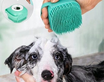 Pet Bath Brush Dog Scrubber | Blue