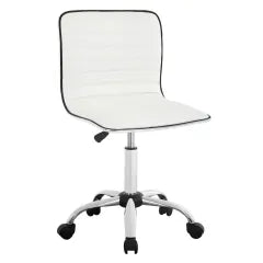 White leather deals vanity chair