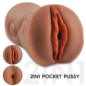 2IN1 Realistic Male Masturbator Pocket Pussy Anal Stroker Adult Sex Toy for  Men