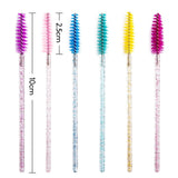 Khalesexx Lashes Disposable Crystal Eyelashes Brush Comb 25/50Pcs Eye Lashes Extension Mascara Wands Makeup Professional Makeup Beauty Tool