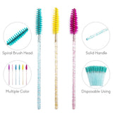 Khalesexx Lashes Disposable Crystal Eyelashes Brush Comb 25/50Pcs Eye Lashes Extension Mascara Wands Makeup Professional Makeup Beauty Tool