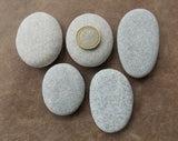 Pornhint 5 smooth flat beach stones for painting. Big oval sea rock pebbles;  Flat sea cobblestones; Zen stones. Pebble art supplies, 2-2.6", 5-6,5cm