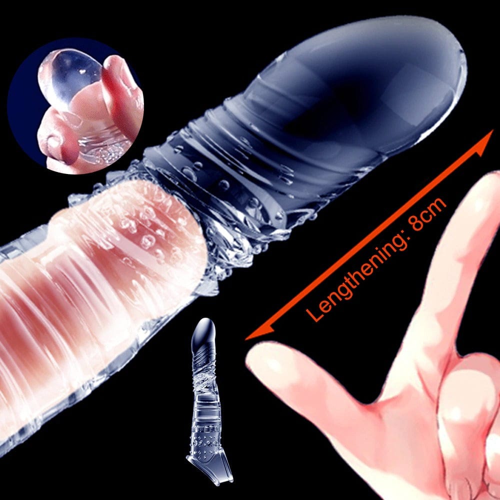 Extend condom Reusable Penis Delay Impotence Erectionscontraceptive G point  soft silicone dildo sleeve Sex toys for Men | Pornhint