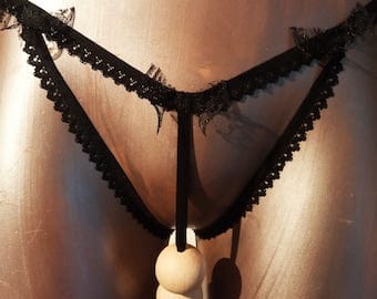 Extreme Bikini String Two Bottom wood Ball thong Erotic Crotchless Open  crotch massage Bikini Bondage sexy lingerie BDSM Uncensored String |  Pornhint