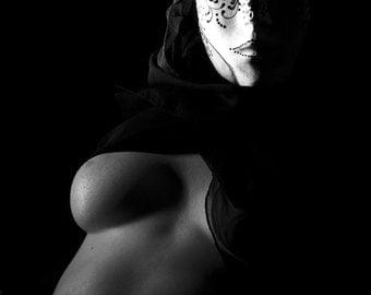 Black Nude Sketches - MATURE classy artistic nude Venetian Mask black and white photography fine  ART PRINT - Venetian Mask - 1 | Pornhint