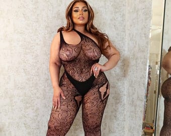 Plus Size Nipple Crotchless Lingerie Open Crotch Mesh Bridal BDSM