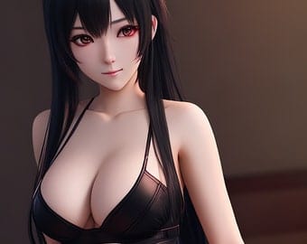 Anime Porn Leather - Pretty Anime Girl in Leather Lingerie - Digital Download | Pornhint