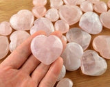 Rose Quartz Heart Natural Pink Crystal Heart Love Stone Healing Crystal Pocket Stones