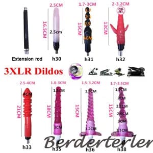 Sex Machine 3XLR Attachment Butt Plug Dildos Adapter Love Machine Extension  Rod