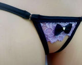 Sexy Lace Crotchless string thong panties open front Crotchless Panties  Erotic  Sexy lingerie Sexy gift Micro thong Handmade lingerie