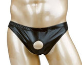 Sexy Shiny Wet Look Open Back Panties Briefs - Sissy Wet Look Panties - Black Open Back Briefs for Men - Men Sexy Lingerie Pants - Black