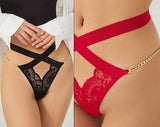 Sexy thong with chain, high waist sexy thong, crotchless lingerie, sexy lingerie, erotic lingerie, panties crotchless, open lingerie