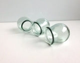 three soviet massage cups / cupping therapy / glass cups