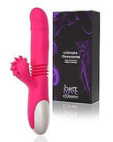 Vibrador recarregável de coelho recarregável Ultimate Threesome rosa 9,3 polegadas - Hott Love Extreme