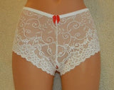 White,bride,crotchless panties,lace thong,wedding,crotchless,shorts,lace panties,sexy lingerie woman,night thong,white flowers pattern