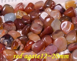 Venta al por mayor de ágata roja rara, gravas de cristal rojo natural, joyería, curación, cuentas sin perforar, bricolaje, collar, pulido, masaje, bueno para la sangre.