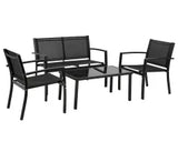 Patio Conversation Sets_ Patio Furniture Outdoor Table And Chairs 4 Piece Patio Set with Metal Patio Furniture Tempered Glass Tabletop Waterproof Text