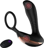 Male Prostate Massager with Penis Ring, SOFTRABBITS Vibrating 7 Variable Vibration Patterns with Wireless Remote Rechargeable Adult Sex Toys for Men
