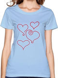 Camiseta feminina JSFAD com amor e coração