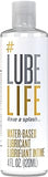 Lube Life Lubrificante pessoal à base de água, lubrificante para homens, mulheres e casais, sem manchas, 4 Fl Oz (120 mL)