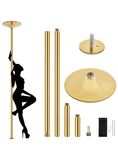 SmileMart 3.7'-9' H Metal Portable Dance Pole for Home, Gold