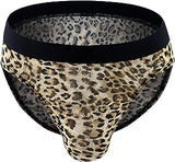 Ctreela masculino sexy elegante tanga leopardo biquíni quente lingerie sexy para homens sexo baixo crescimento cuecas festa bola bolsa roupa interior