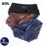 BZEL 3Pcs/lot Seamless Women Hollow Out Panties Set Underwear Comfort Lace Briefs Low Rise Female Sport Panty Soft Lady Lingerie - Khalesexx