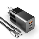 WOTOBE 65W GaN USB C cargador de pared adaptador de corriente, 3 puertos PD 65W PPS QC4 45W SCP para portátiles MacBook iPad iPhone 13 Samsung XIAOMI