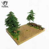 Mesa de arena modelo Gundam terreno hecho a mano diy Paisaje en miniatura Árboles de terreno en miniatura Escena del bosque noruego Juego de mesa azulejos 