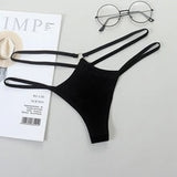 Thin Strap Hollow Panties Women Sexy G-String Cotton Soft Lingerie Low Rise Thong Breathable Female Underwear Solid Color Briefs - Khalesexx