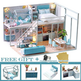 DIY Dollhouse Wooden doll Houses Miniature Doll House Furniture Kit Casa Music Led Toys for Children Birthday Gift M2 - Pornhint