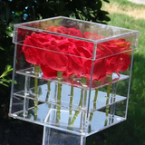 Clear Acrylic Rose Flower Box Luxury Handmade Gift Box Vase - Pornhint