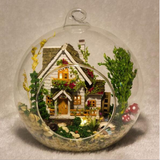 Promotion diy glass ball wooden doll houses miniature dollhouse With Funitures Mini Casa Model Building kit Gift Toys - Pornhint