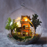 Promotion diy glass ball wooden doll houses miniature dollhouse With Funitures Mini Casa Model Building kit Gift Toys - Pornhint