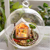 Promotion diy glass ball wooden doll houses miniature dollhouse With Funitures Mini Casa Model Building kit Gift Toys - Pornhint