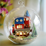 Promotion diy glass ball wooden doll houses miniature dollhouse With Funitures Mini Casa Model Building kit Gift Toys - Pornhint