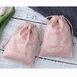 100 Personalized Logo Print Drawstring Bags Custom Jewelry Packaging Pouches Chic Wedding Favor Bags Pink Flannel Cosmetic Bags - Pornhint