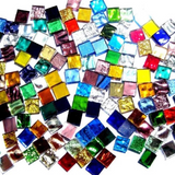 Azulejos de mosaico de vidrio transparente cuadrado de colores surtidos de 100g para manualidades DIY, fabricación de piedra de mosaico, azulejos de espejo de mosaico de 10x10mm