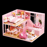 DIY Doll House Wooden Doll Houses Miniature Dollhouse Furniture Kit with LED Toys for children Christmas Gift L03 - Pornhint