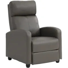 Recliner Chair Leather Modern Single Reclining Sofa Home Theater Seating  Black