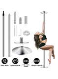 iMounTEK Stripper Pole 45mm Spinning Static Dancing Pole with 88-108.1in Adjustable Height 551LBS Weight Capacity for Fitness Exercise Party Home Club Gym