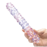 Purple Rose Nubby Glass Dildo 9"