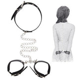 Bondage Kit Principiantes BDSM Set Incluye Esposas, Mordaza, Gargantilla, Cuerda, Correa, Esposas de cuero Master Sumissive Daddy, Esposas veganas