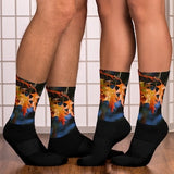 Colourful Unisex Socks. Autumn Leaves Design