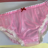 PRETTY Sissy handmade BALLERINA pvc panties knickers waterproof plastic pink see through adult baby fetish