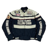 Vtg!!!Rare Yellow Corn Sledge Hammer Racing Highway Jacket/Bikers Riders Jacket/Motosport/Japan/Size 3L