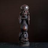 Large old Songye power figure, Congolese wood carving, eclectic home decor