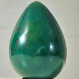 LARGE EMERALD GREEN Bloodstone with Red Dots Egg Beautiful Egg Home Decor Metaphysical Reiki Healing Crystal Gift for Mom