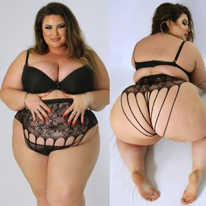 UK 18-30+ 8XL Lace Knickers, High Waist, Strappy Open Crotch Panties,  Corset Look, Stimilation Underwear Fun Products BBW Plus Size | Pornhint